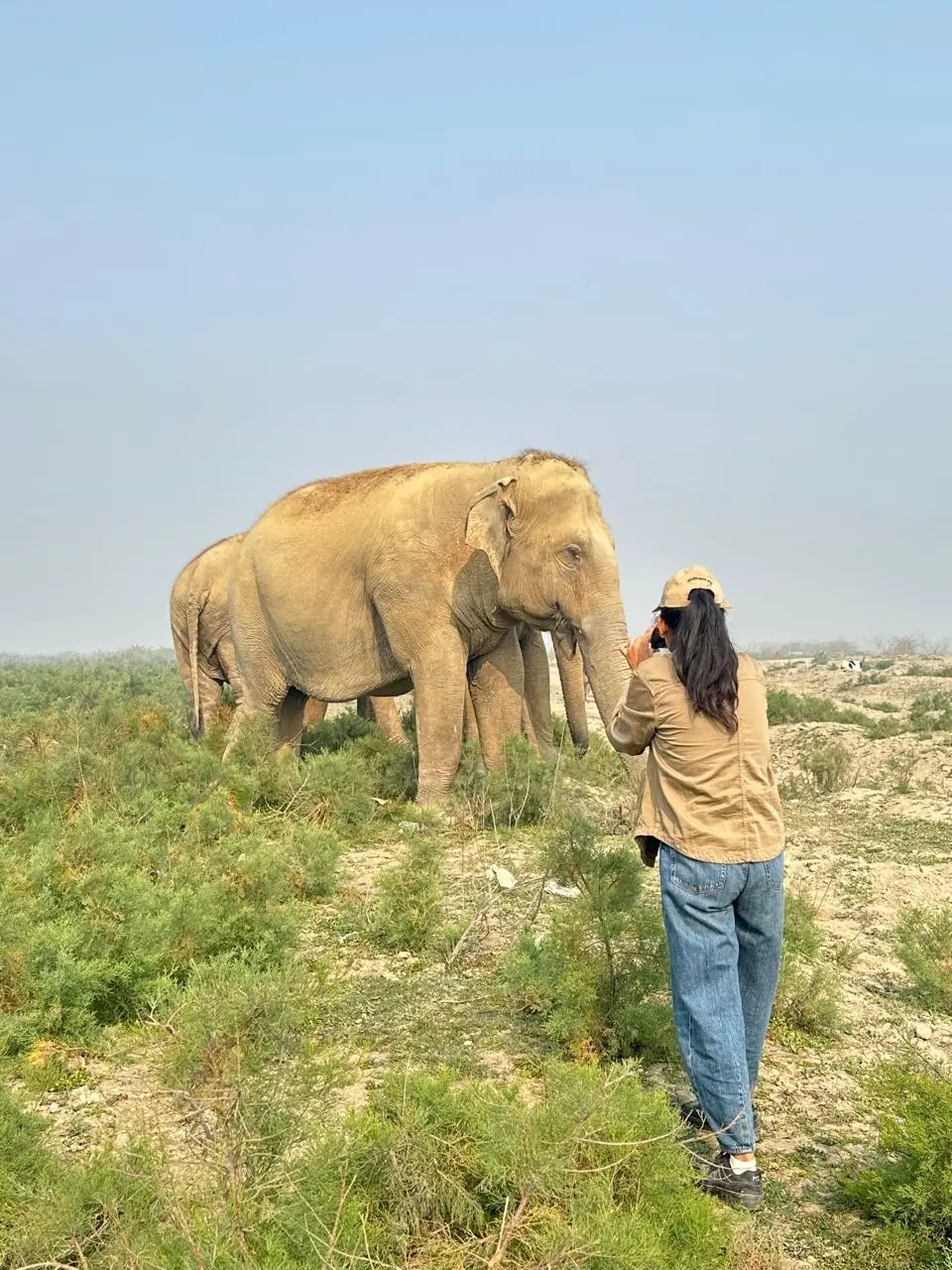 Jigyasa Mishra reporting in a village